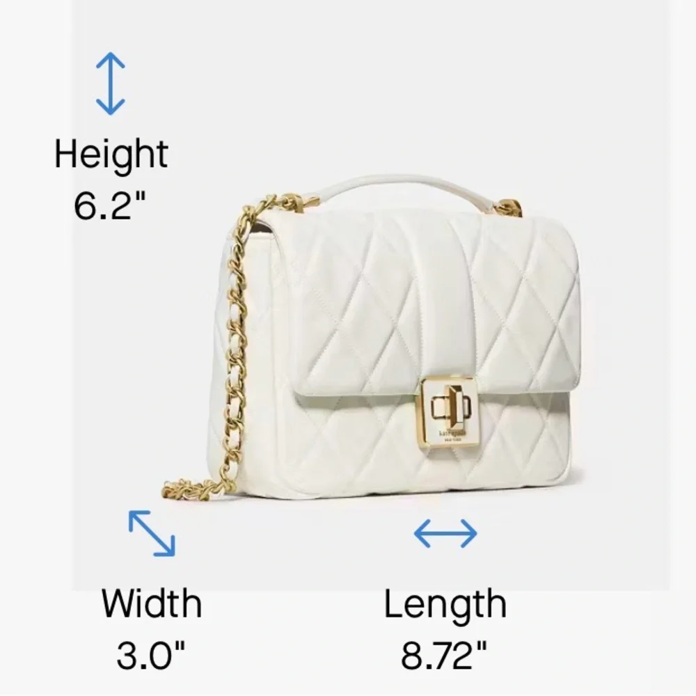 Kate Spade Carey Quilted Small Flap Crossbody Meringue